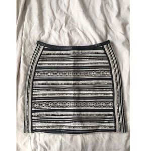 Black & white design mini skirt